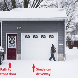 Single car driveway + path to front door